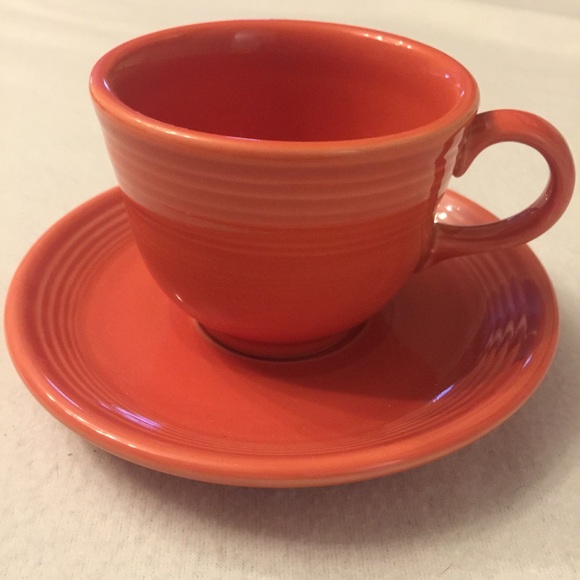 (GIFTED) Fiesta Teacup Set (Tangerine Orange) - Picture 1 of 6